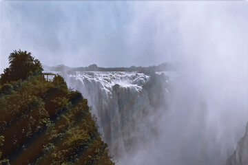Landscape above a waterfall