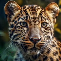 Amur Leopard, Panthera pardus orientalis, ai generted - obrazy, fototapety, plakaty
