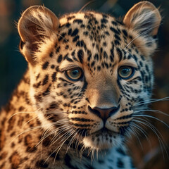 Fototapeta na wymiar Amur Leopard, Panthera pardus orientalis, ai generted