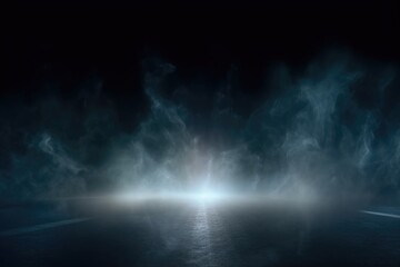 Smoke on the dark road, AI generated