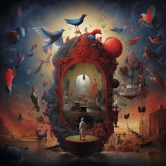 halloween scene with castle