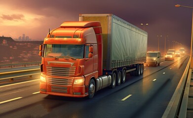 truck parking at warehouse loading dock.Generative AI