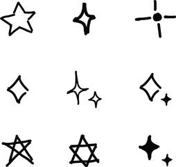 hand drawn stars pack vector