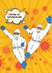 covid-19, poster, doctor, afiş, corona, doktor, vektörel