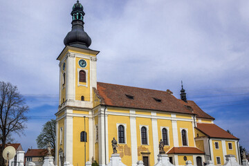 Obraz premium Roman Catholic All Saints Church in Milotice, Czech Republic