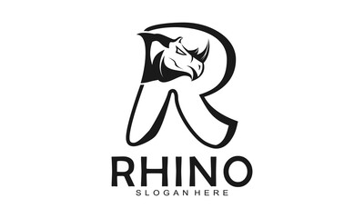 Abstract R alphabet for rhino vector logo