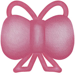 pink bow and ribbon watercolor painting