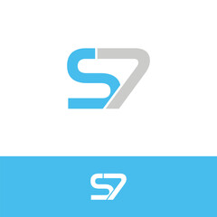 S7 vector logo design. Symbol S and 7 logotype. S7 icon.