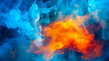 Naklejka na ściany i meble Colored puffs of smoke, idea for a holiday, concept for a background or banner, AI generated