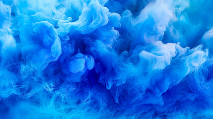 Blue puffs of smoke, acrylic drawing, idea for a holiday, concept for a background or banner, AI generated