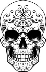 Skull Abstract Pattern Tattoo Design