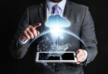 Data analytics concept, Business man