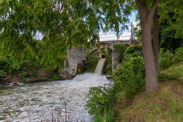 Fototapeta na wymiar The Little Chute Lock As Seen At Doyle Park, Little Chute, Wisconsin