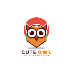 cute owl modern logo simple mascot