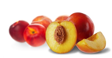 Naklejka na ściany i meble Fresh ripe sweet peach fruit