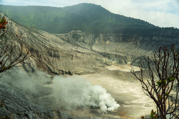 Mount Tangkuban Perahu in Bandung, West Java, Indonesia