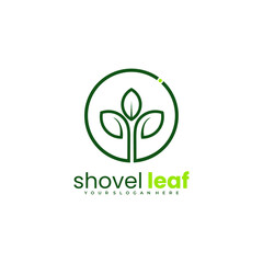 shovel leaf modern logo simple