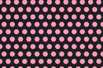 simple abstract seamlees baby pink colour polka dot pattern on black colour background