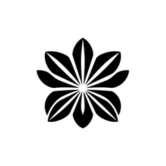 Flower Icon, Daisy Symbol, Floral Logo, Garden Silhouette, Blossom Pictogram in Minimal Style