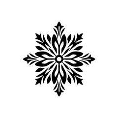 Snowflake Icon, Minimal Snow Symbol, Snow Flake Sign, Snowflakes for Winter Design and Christmas Decoration