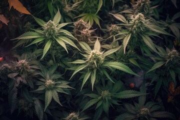 Naklejka na ściany i meble plants cannabis are grown indoors