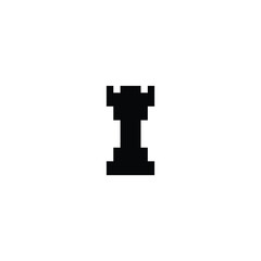 Fototapeta premium this is chess icon 1 bit style in pixel art with black color and white background ,this item good for presentations,stickers, icons, t shirt design,game asset,logo and your project