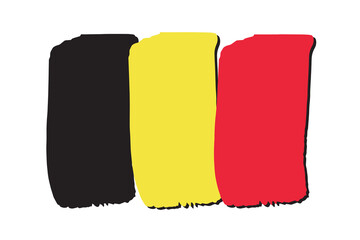 Belgium Flag with colored hand drawn lines in Vector Format