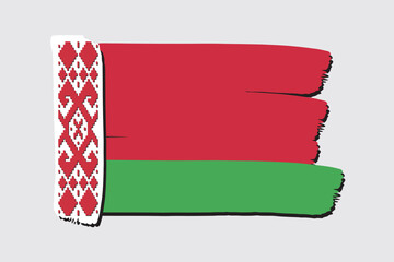 Belarus Flag with colored hand drawn lines in Vector Format