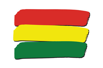 Bolivia Flag with colored hand drawn lines in Vector Format