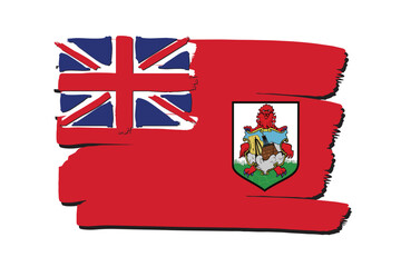 Bermuda Flag with colored hand drawn lines in Vector Format