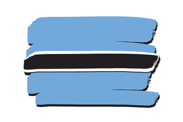 Botswana Flag with colored hand drawn lines in Vector Format