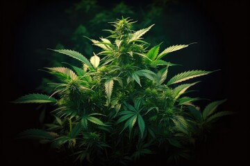 Naklejka na ściany i meble marijuana plant is growing high