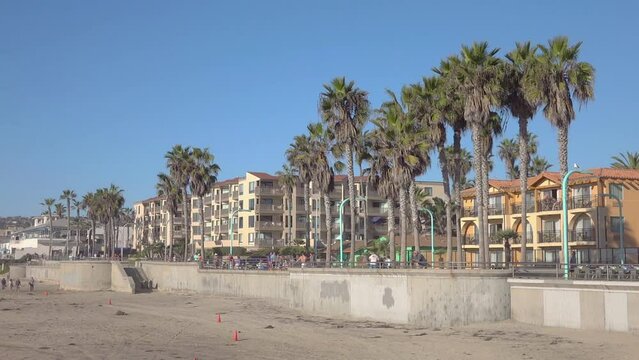 Beach in Pacific beach in San Diego in slow motion 120fps