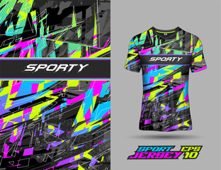 Shirt template abstract background for extreme jersey team, racing, cycling, leggings, football, gaming and sport livery.