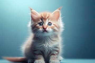 Obraz premium A little cat with a pitiful expression, generated by AI