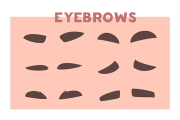 Brown Eyebrows as Part of Human Face Vector Set