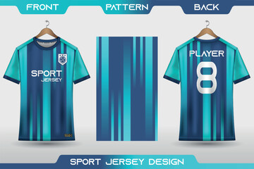 Sports jersey and t-shirt template sports jersey design. Sports design for football, racing, gaming jersey. with front, back view and pattern.