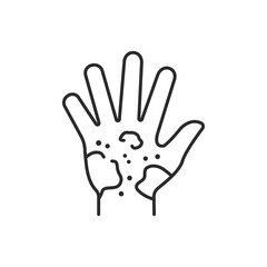 Dermatitis icon. Vector illustration isolated on white. Editable stroke.
