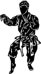 karate fighter illustration logo vector