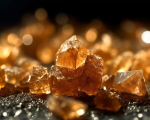 brown sugar crystals glistening in the light