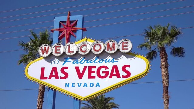 Welcome to fabulous Las Vegas Sign in slow motion 120fps