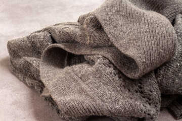 knitted products on the cement floor