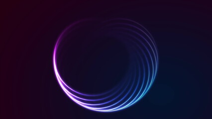 Blue purple glowing neon circle abstract concept background