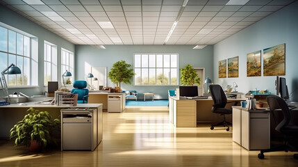 Hygiene and cleanliness in office premises. Sharp focus, minimize noise and achieve a clean
