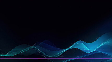 Ai generated illustration beautiful abstract wave technology background with blue light