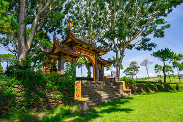 Beautiful architecture of Bat Nha Pagoda in Bao loc city, Lam Dong, Vietnam