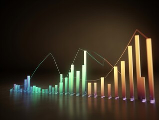 Analysing economic growth graph financial data Created with Generative AI technology