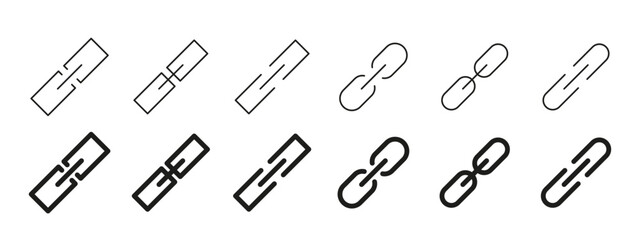 Simple link chain icon set illustration