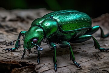 Naklejka premium goliathus goliath beetle giant african green insect. High quality photo