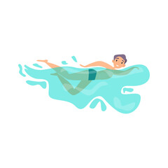 Swimming Man flat icon. Colored vector element from beach people collection. Creative Swimming Man icon for web design, templates and infographics.
